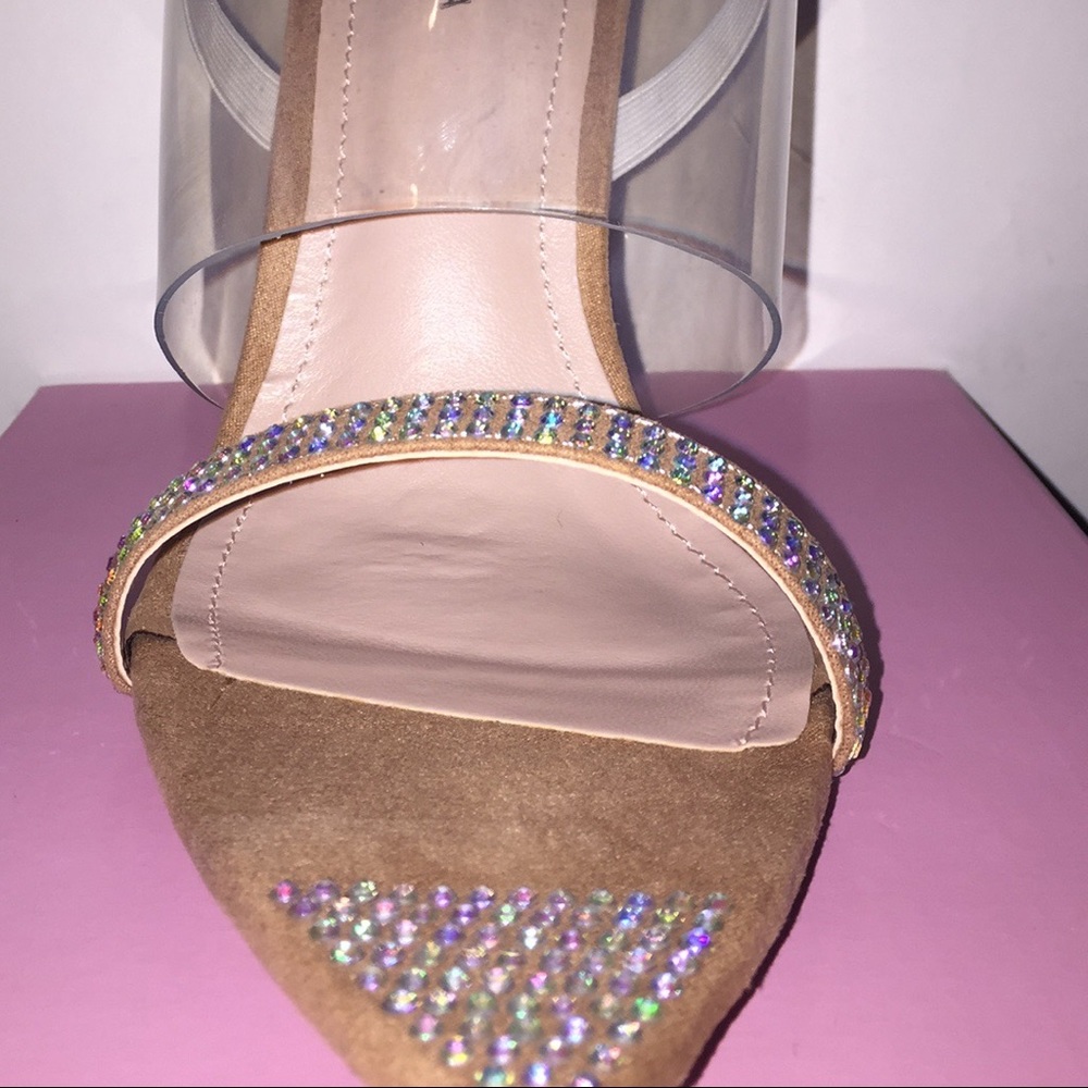Last Pair! Nude Sandals w/Rhinestones - Picture 7 of 7